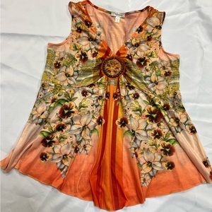 Beautiful Floral Top with Beading